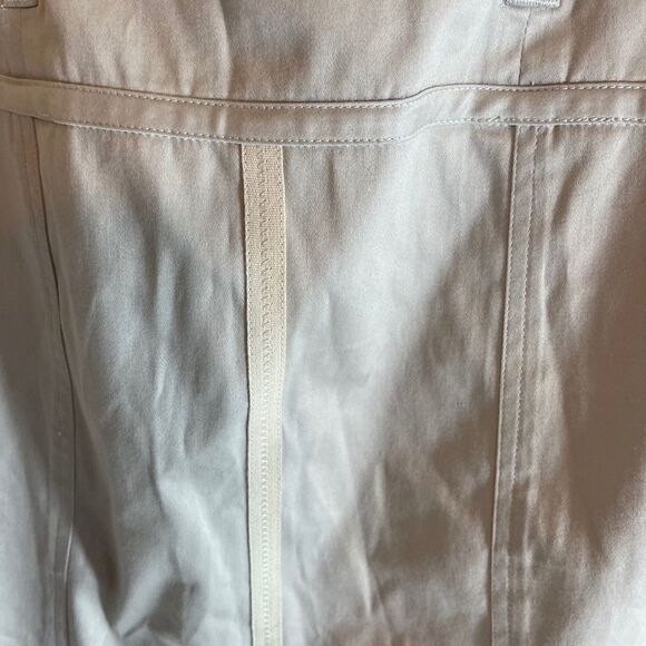 Joy Li Tan Cotton/Spandex Shirttail Skirt Sz 4 - Picture 5 of 7